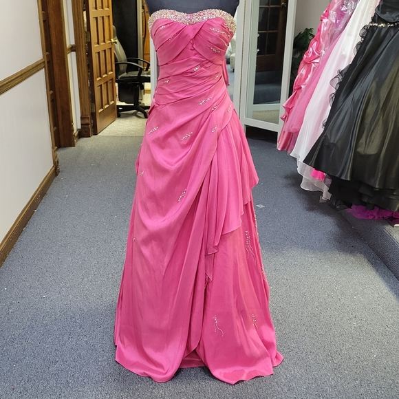 MYSTIQUE HOT PINK BALLGOWN DRESS - Picture 1 of 14